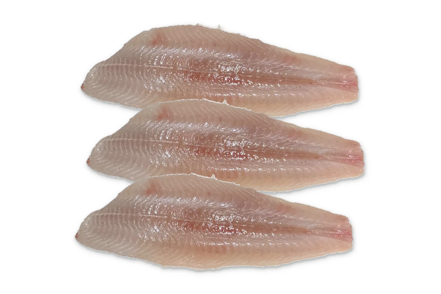 Tong Normaal Panklaar - drie tongen zonder vel en kop op een witte achtergrond